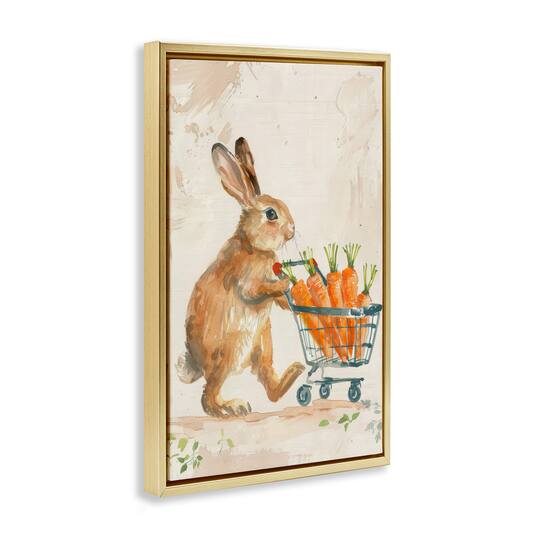 Stupell Industries Carrot Connoisseur Rabbit Floating Frame Wall Art